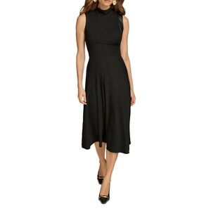 Donna Karan Black Sleeveless Midi Dress